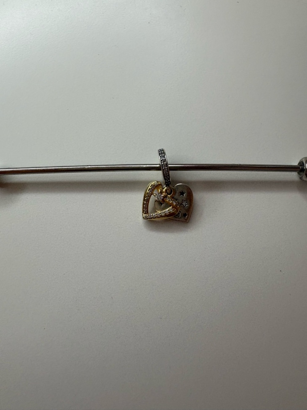 Two-Tone Heart Charm Authentic - Gold & Silver